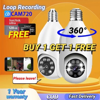 BUY1 TAKE 1 CAM720 CCTV Bulb 5G Camera 1080P Smart Wifi 360° Rotate Light Bulb Outdoor 5MP Cameras