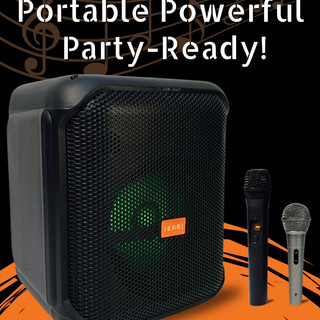 HOMO Wireless Karaoke Speaker w/ Dual Microphones Portable Powerful Bass Bluetooth Speakers FM Radio