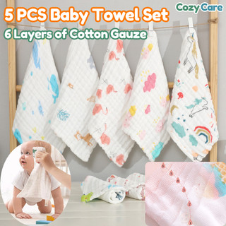 Buy3 Free2 Cotton Muslin Towel For Newborn Baby Cute Face Towel Cotton Soft Towel Pure Gauze For Kid