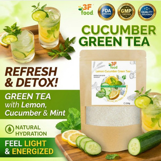 Lemon Cucumber Green Tea Powder – Detox Drink for Digestion & Reduce Bloating, Healthy Weight Loss