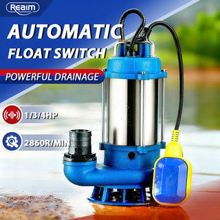 REAIM Submersible Water Pump with Float Switch 220V Automatic Stainless Steel Cutting Sewage Pump