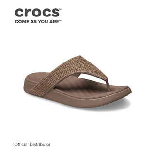 Crocs Women's Getaway Gems Triangle Flip in Latte