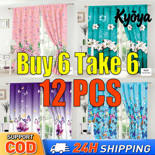 Buy 6 Take 6 = 12pcs Curtain For Windows 3In1 Curtain Set Kurtina Pang Bintana COD Fast Shipping