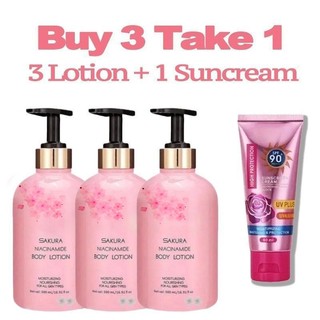 500ml Sakura Body Lotion NIACINAMIDE Whitening Moisturizing Nourishing For All Skin Types