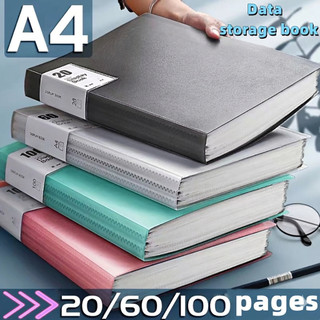 A4 Clear Book 20 60 100 Pockets Large Capacity File Folder Document Storage Organizer School Office