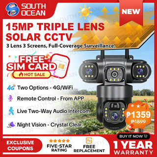 15MP Triple Lens CCTV Camera 4G Outdoor Waterproof PTZ WiFi Home Protection IP Camera Night Vision