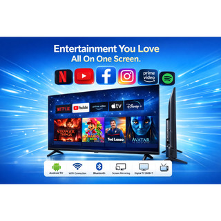 Smart Android TV 19 22 24 32 43 Inch LED TV WiFi Bluetooth Netflix YouTube ISDB-T Digital TV