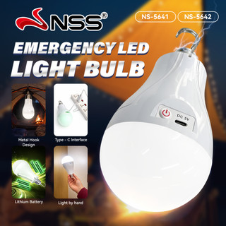NSS LED Emergency Light Bulb High Brightness Waterproof Portable Light Bulb with hook Rechargeable