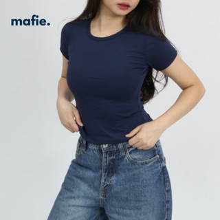 Mafie. Greta | Loose T-shirt Short Sleeve in Soft Cotton Rib Fabric