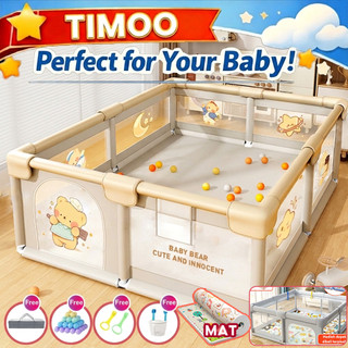 Playpen for Baby Large Baby Playpen Steel Frame Safety Playpen with Foam Mat Free Gifts