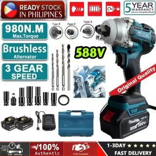588V Electric Impact Wrench Cordless Brushless Heavy Duty Electric Ratchet Wrench Set Screwdriver