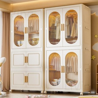 【Fast Delivery】𝑳𝑴 Foldable Wardrobe Cabinet for Clothes With Universal Wheels Wardrobe For Adult