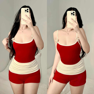 DBS DANICA TERNO COORDINATES Top with Shorts Cotton Spandex Fabric SMALL to LARGE Casual Sexy Korean