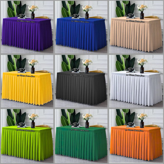 Pleated Table Skirting Geena Tablecloth Skirt Elegant Banquet & Event Table Cover