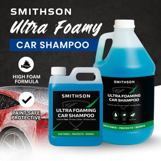 Smithson Car Shampoo w/ FREE Sponge Premium Shine Paint Friendly w/ Wax High Foaming Auto Detailing