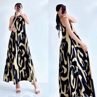 PP  Gail Casual Printed Maxi Dress Back Tie Womenswear- Dresses For Women