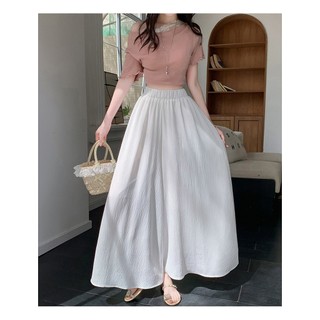 Temperament goddess style high-waisted skirt pants women daily White Pants Skirt Women Casual Pants
