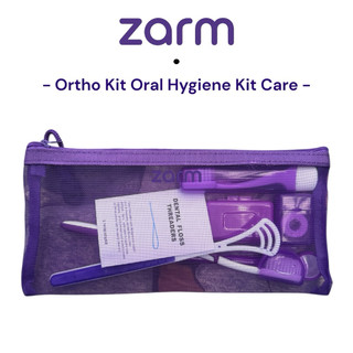 ZARM Ortho Care Kit Braces Travel Set, Toothbrush Interdental Brush Wax Floss Tongue Scraper