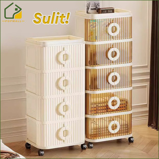 POP 1-5Layers Storage Cabinet Kitchen Organizer Durable Clothes Stoarge With Wheels Home Organizer