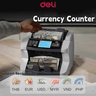 Deli Automatic Bill Counting Machine Multi-currency Recognition Money Counters 6 Counting Mode ET963