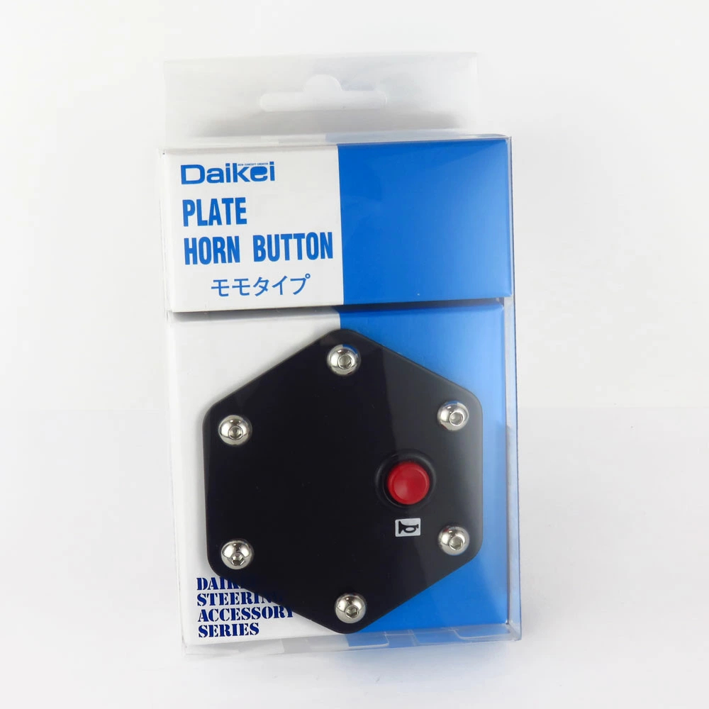 Plate Horn Button Black/Red MOMO Type MOMO Hexagonal Steering Wheel Daikei/Daikei Industries PH03