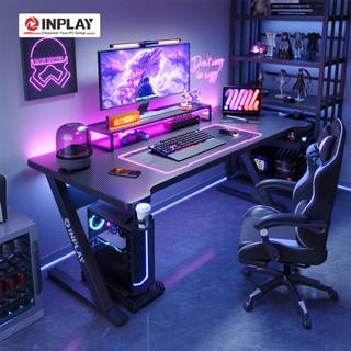 Inplay TK-140A Gaming Desk Ergonomic Computer Desk Carbon Fiber Surface 150KG Support Gaming Table