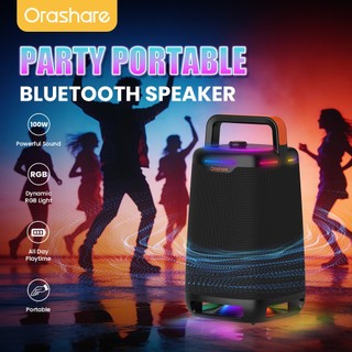 Orashare BS21Max 100W Party Bluetooth Speaker Powerful Sound with RGB Superb Bass TWS With Handle