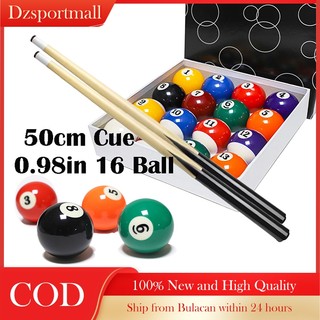 50cm Kids Billiard Cue Mini 25mm Billiard Ball Set Wood Short Billiard Cue Standard 16 Ball Set