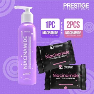 PRESTIGE NIACINAMIDE LOTION with 2PCS NIACINAMIDE SOAP PRESTIGE INTERNATIONAL ALL SKIN TYPE
