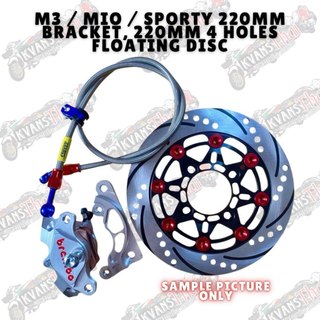 MIO,M3,SPORTY,MIOI125.4 HOLES 220MM / 3 HOLES 220MM FLOATING DISC+2POT CALIPER+HOSE+220MM BRACKET