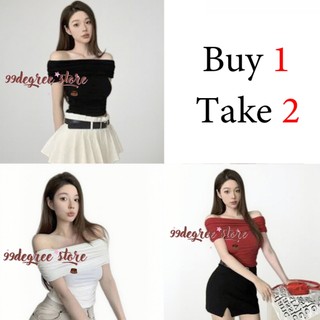 Buy 1 Take 2(total of 3pcs) & Buy 1 take 1 Off Shoulder Full Length Basic Womenswear cotton spandex