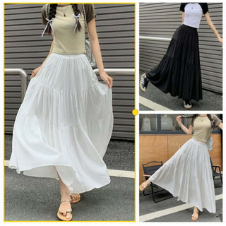 CECELMYM Korean  Casual Daily Summer Ruffle  Tiered SKIRT    - classy and elegant - timeless classic
