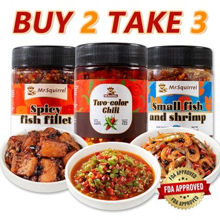 【Buy 2 Take 3】Mr.Squirrel 280g Spicy Fish & Shrimp Spicy Fish Fillet Double-Color Chili Tasty Canned