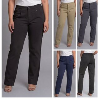 High Waist Stretchable Pants Women Plus Size L-4XL Slim Fit Office Pants Casual Trousers Gray Khaki
