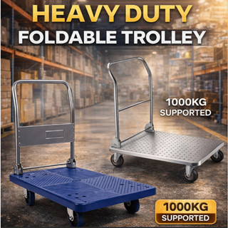 {Big Promo}Trolley Hand Truck Foldable Platform Trolley Capacity 500KG/1000KG Push Cart Multifunctio