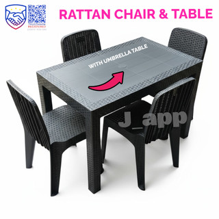 24x38 ASAHI PLASTIC RATTAN TABLE UNI LUCKY DINING TABLE OUTDOOR INDOOR TABLE