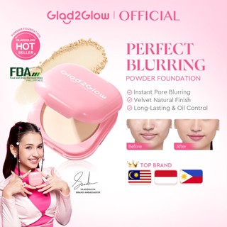 Glad2Glow Perfect Blurring Two Way Cake TWC Powder Velvet Natural Instant Pore Coverage Matte Finish