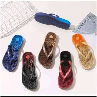 Ama fashionable two tone massage slipper for ladies semi high slippers 3323-1