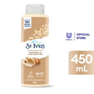 ST. IVES Oatmeal & Shea Butter Soothing Body Wash Made with 100% Natural Exfoliants & Extracts 450ml