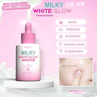 MILKY WHITE GLOW PREMIUM SERUM X20 WHITENING PORELESS GLASS SKIN FOR PIMPLES, ACNE, PEKAS, PORES