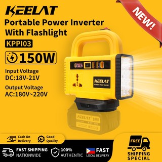 KEELAT 150W New Cordless Portable Mini Smart Inverter With Flashlight Power Converter Power Station