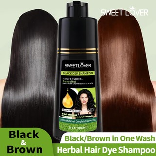 500ML Black/Brown/Coffee Hair Shampoo Herbal Hair Dye Shampoo Black/Brown Color Shampoo in 5 Minutes