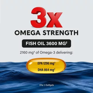 Omega-3 Capsules 3600mg เสริมสร้างหัวใจและเพิ่มสมาธิให้สมอง