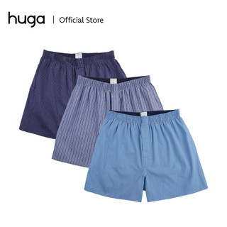 Huga Mens 3 in 1 Promo Pack 100% Cotton Boxer Shorts for Men Underwear Pangbahay Short For S-2XL
