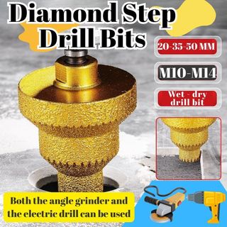 Diamond Step Drill Bits 20-35-50mm for Metal Tile Wood Concrete Marble Engineered Stone Multi Hole