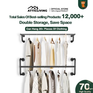 Metal Wall Mounted Clothes Rack Sampayan Hanger Rack Wall Organizer Hanging Display Rack For Clothes