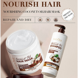 COCONUT Oil  BUNDLE Shampoo and Hair mask Set Perfumed Anti Dandruff Shampoo Long-lasting Fragrance
