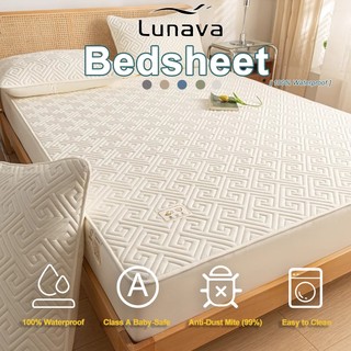 LUNAVA Waterproof Bed Sheet Protector Quilted Bedsheet Fully Garterized No Lukot No Gusot Bedsheet