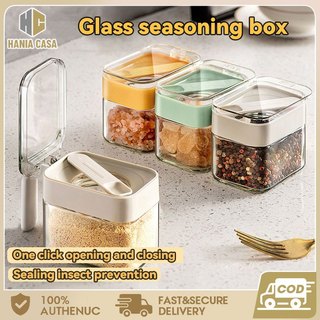 Seasoning Container With Spoon Sealed And Insect Proof Seasoning Box Kitchen Salt Storage Box
