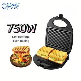 QWW 750W Panini Press Sandwich Maker Electric Non-Stick Toaster Breakfast Machine Kitchen